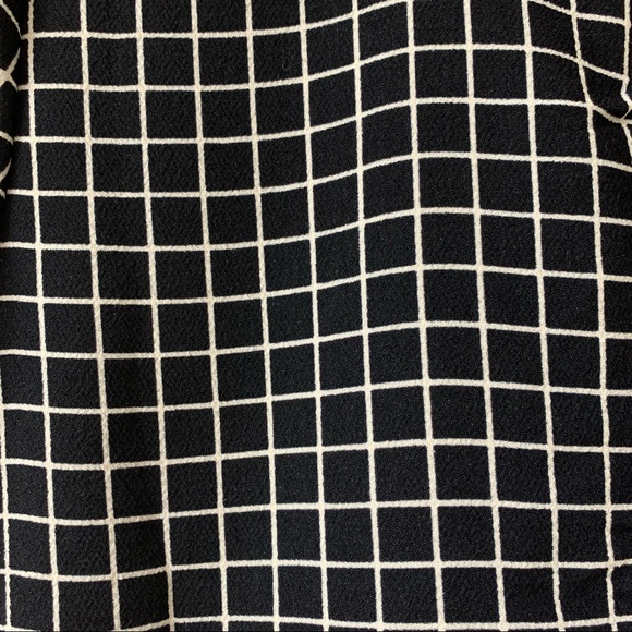Unbranded, US M, Black and White Collared Window Pane Plaid Short Sleeved Dress - Picture 5 of 7